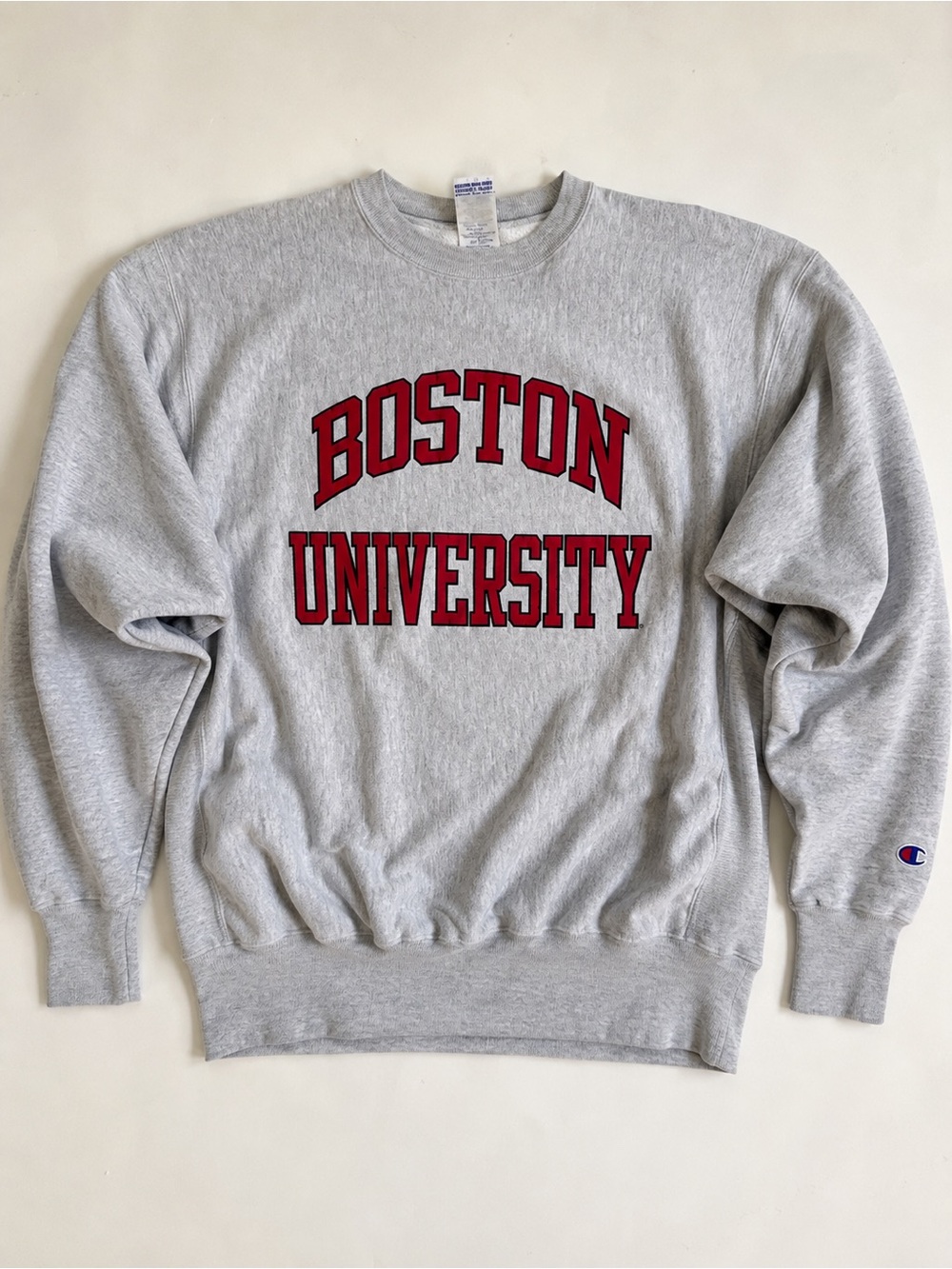 Vintage Champion Reverse Weave Boston University Sweatshirt XL Gray Spellout